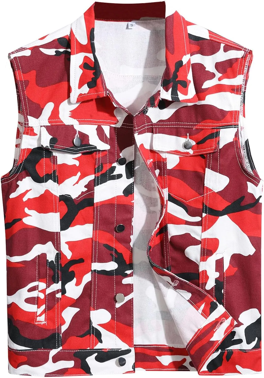 Men's Camouflage Sleeveless Cotton Denim Vest