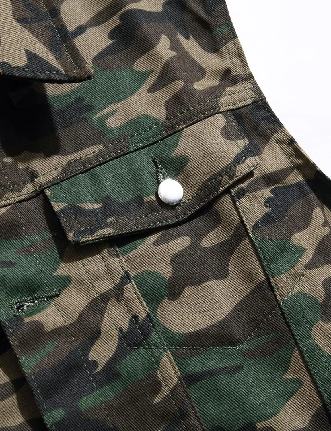 Men's Camouflage Sleeveless Cotton Denim Vest