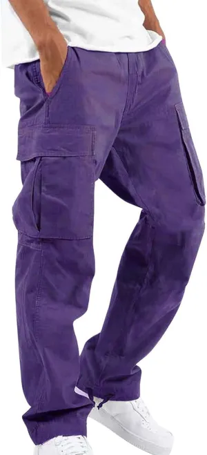 Mens Casual Joggers Pants Hiking Drawstring Chino Cargo Pants Straight Leg Pants Tactical Shorts Hiking Mens Work Sweatpants