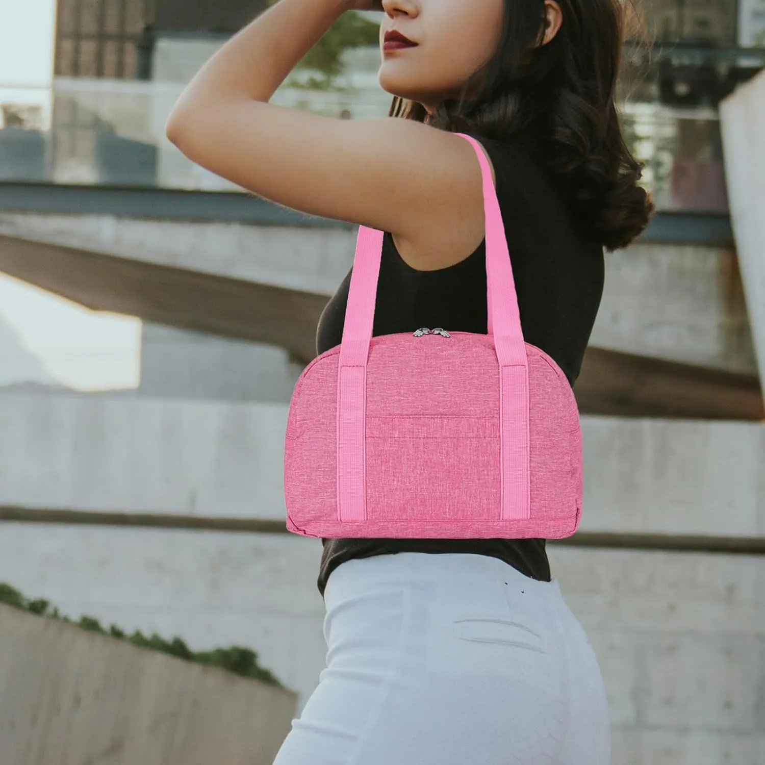 Mini Gym Bag for Women Girls, 12 inch Small Gym Tote Bag, Lightweight Carry On Bag, Small Duffle Bag for Travel Sports