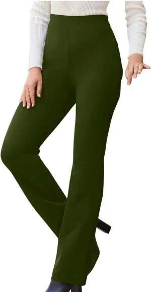 MINzYI Dress Pants Women High Waist Bootcut Office Work Trousers Stretch Comfy Business Casual Flare Suit Pants with Pockets
