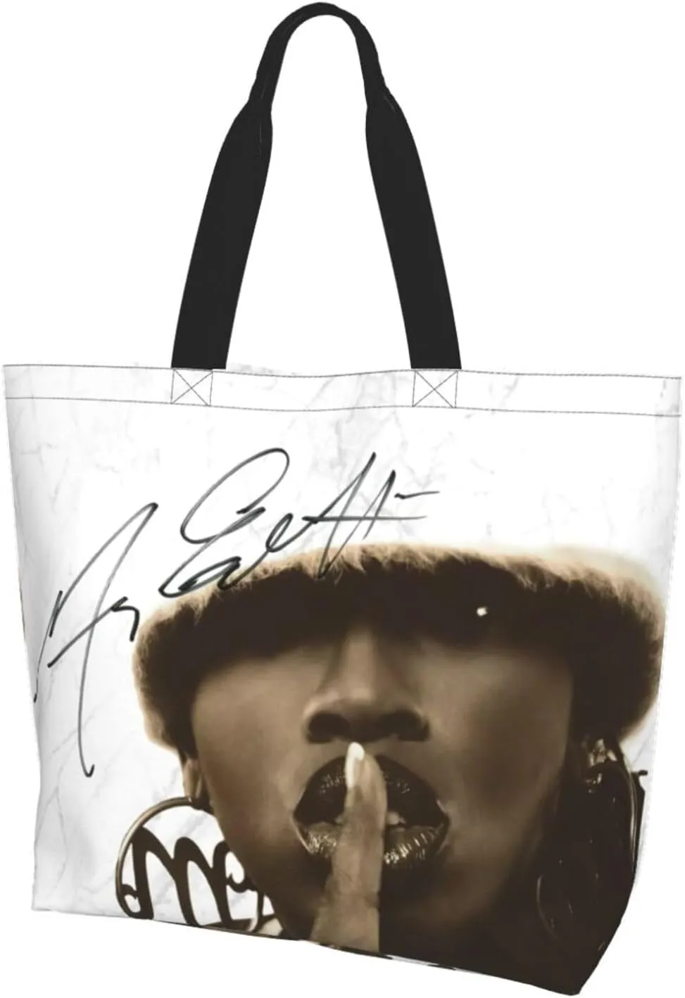 Missy Musics Elliott Shoulder Tote for Women Weekender Handbag Reusable Grocery Shopping Bag