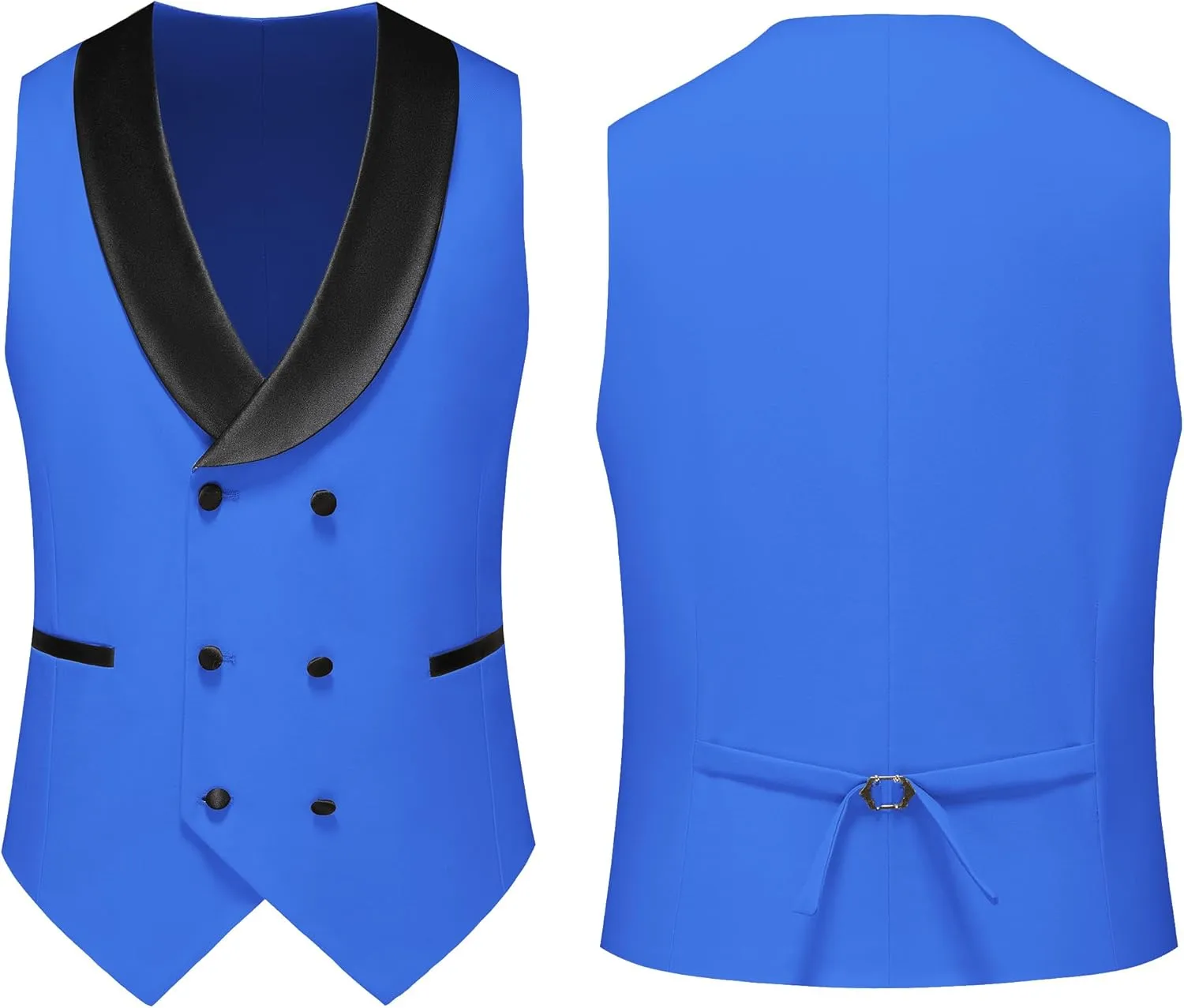 MOGU Mens Tuxedo Suit Set 3 Piece Slim Fit Prom Dinner Blazer Vest Pants Suit Set