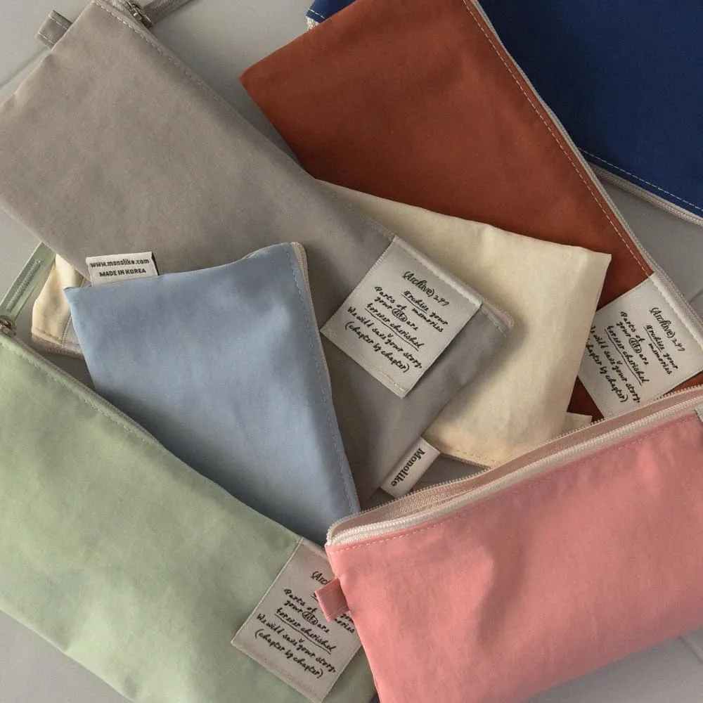 Monolike Archive 247 Flat Pen Case, Gray - Pencil Pouch, Portable Pencil Bag, Pencil Case, Office Pouch case, Pen case