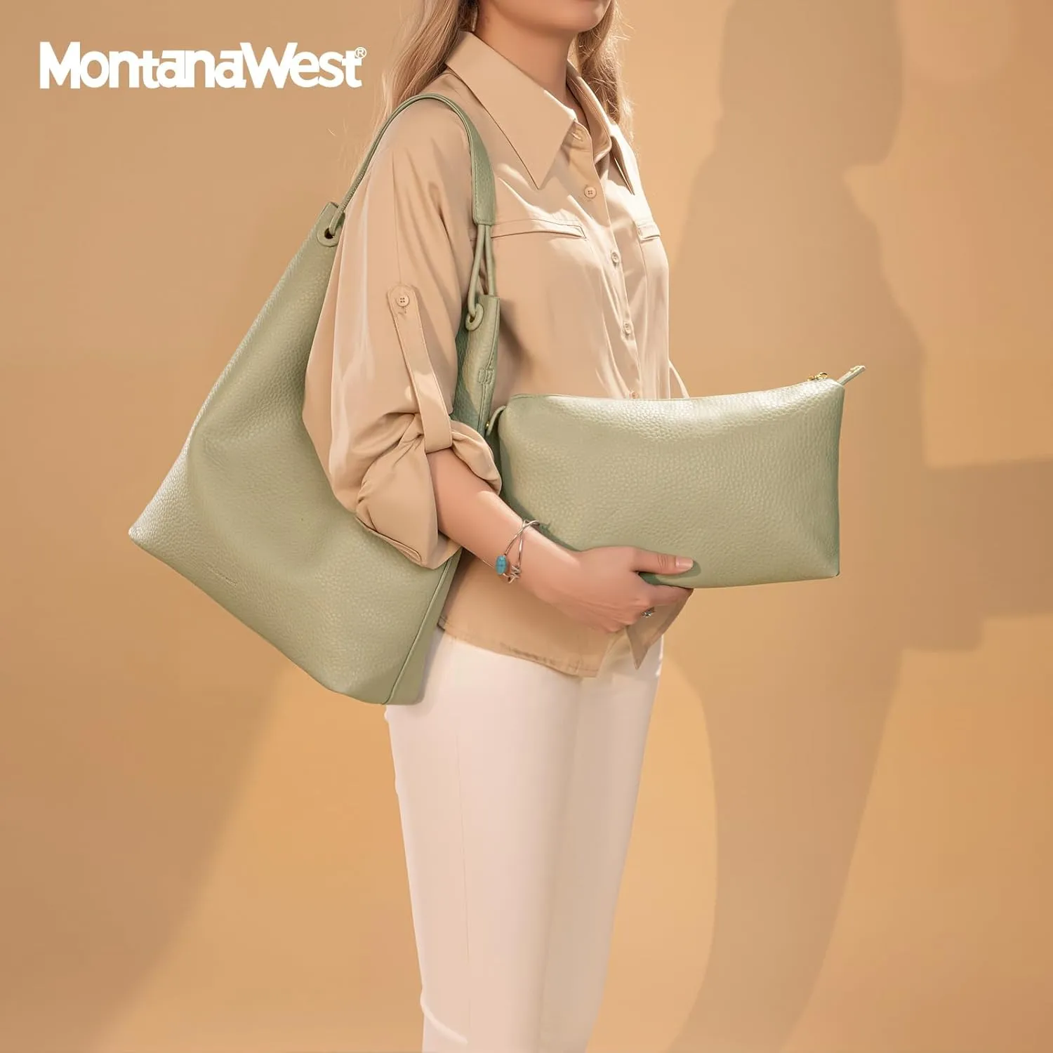 Montana West Hobo Bag for Women Shoulder Purse Handbags with Detachable Makeup Bag