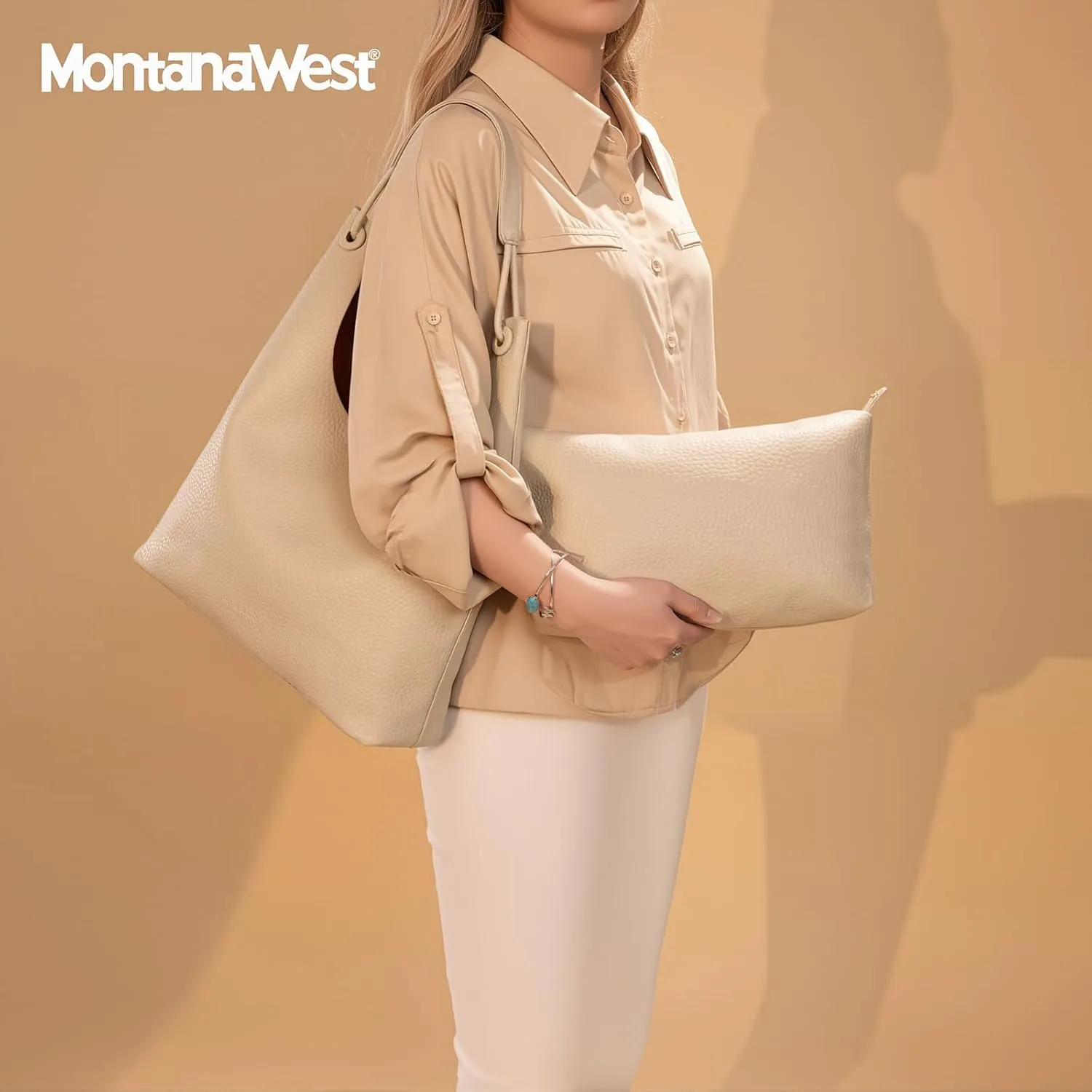 Montana West Hobo Bag for Women Shoulder Purse Handbags with Detachable Makeup Bag