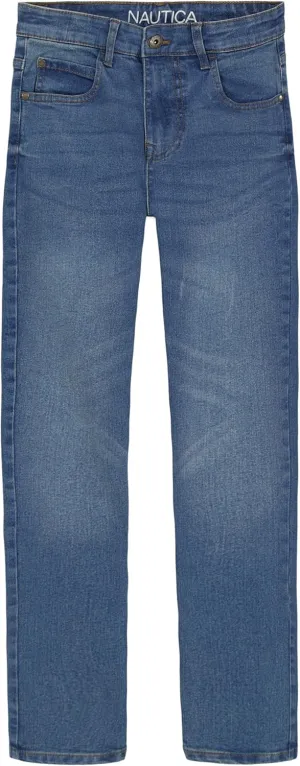 Nautica Boys' Skinny Fit Stretch Denim Jeans, 5-Pocket Style, Zipper Fly & Button Closure