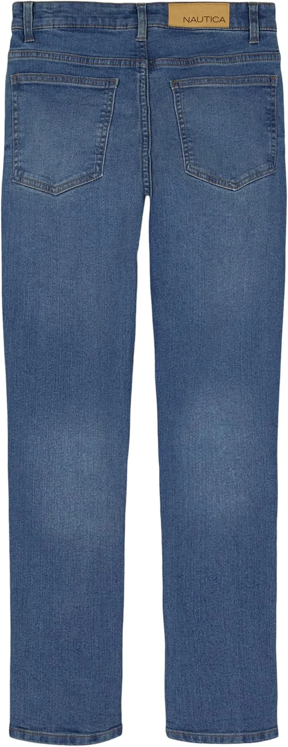 Nautica Boys' Skinny Fit Stretch Denim Jeans, 5-Pocket Style, Zipper Fly & Button Closure