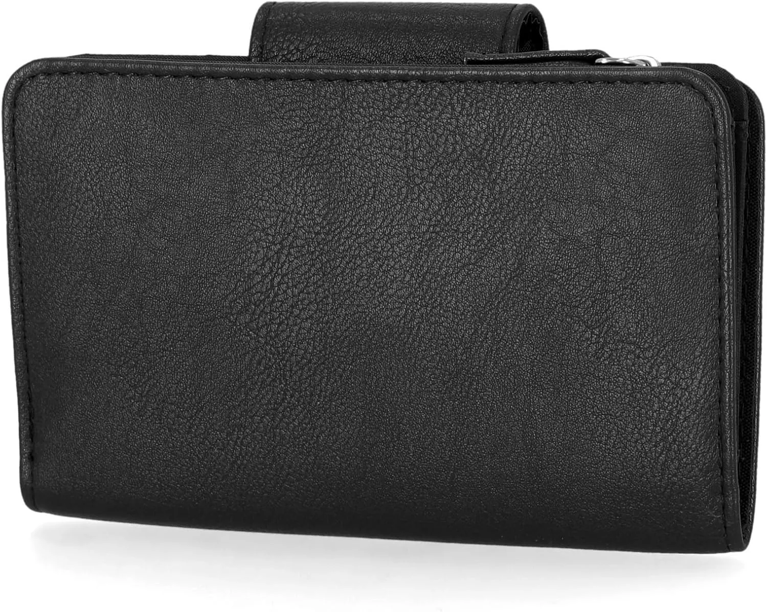 Nautica Womens, Close Reach Vegan Leather RFID Wallet, Small Credit Card Holder Purse with Zipper Coin Pocket and ID Window in Black