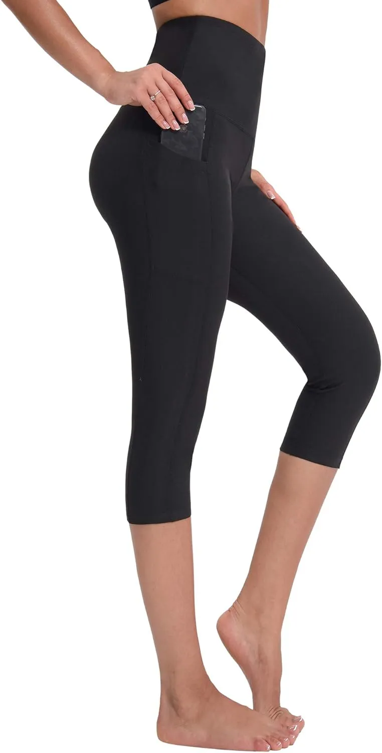 NELEUS Women's Yoga Running Capris Tummy Control High Waist Workout Pants