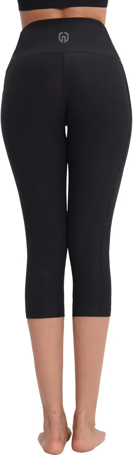 NELEUS Women's Yoga Running Capris Tummy Control High Waist Workout Pants