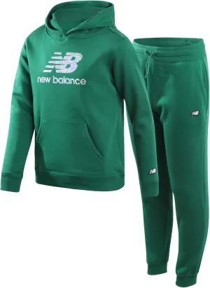 New Balance Girls' Jogger Set - 2 Piece Pullover Fleece Hoodie Sweatshirt and Jogger Sweatpants for Girls (Sizes: 5-16)