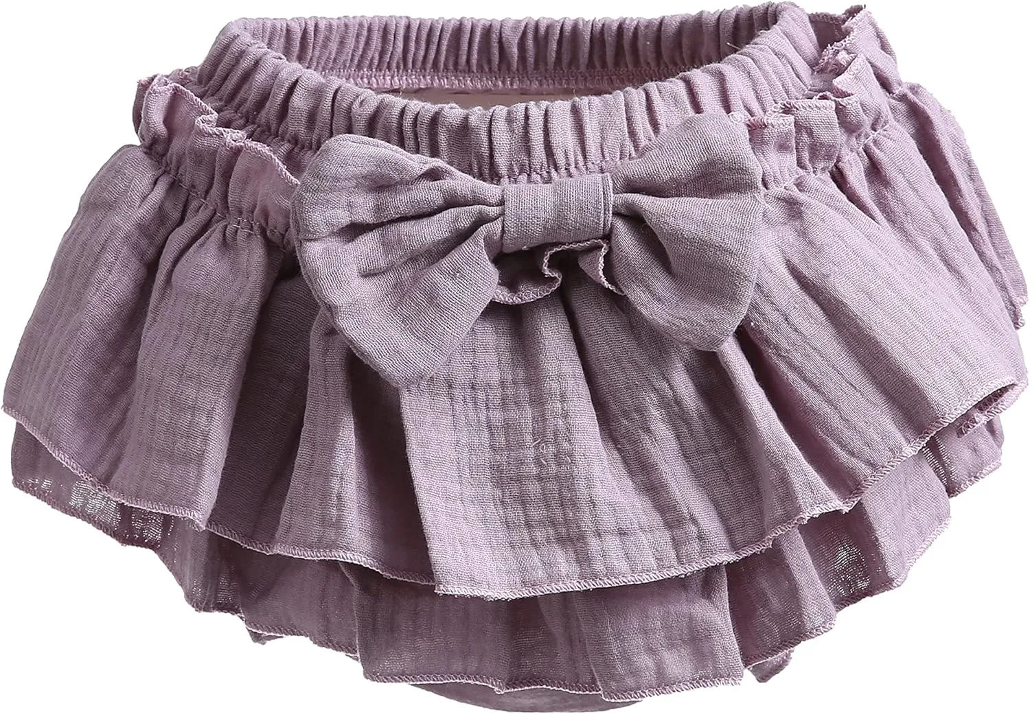 Newborn Baby Girl Cotton Skirts with Built-in Shorts Toddlers Ruffle Diaper Covers Infant Skorts with Bows Headband Set