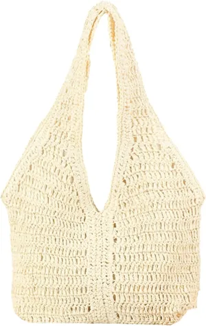 Obosoyo Summer Straw Tote Bag Women Paper Rope Weave Beach Vacation Shoulder Bag