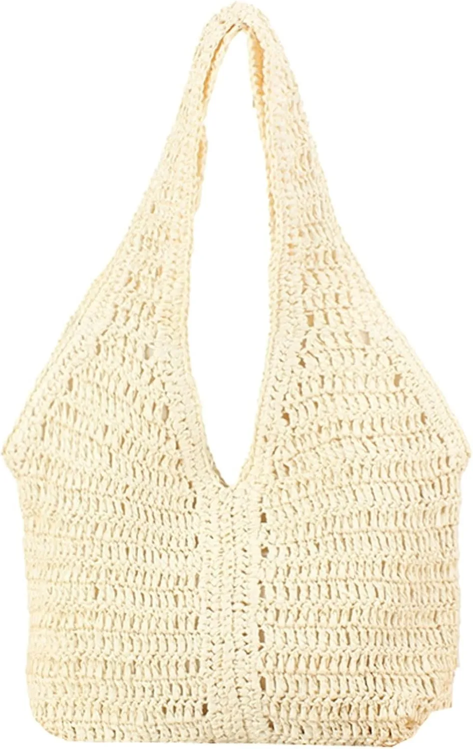 Obosoyo Summer Straw Tote Bag Women Paper Rope Weave Beach Vacation Shoulder Bag