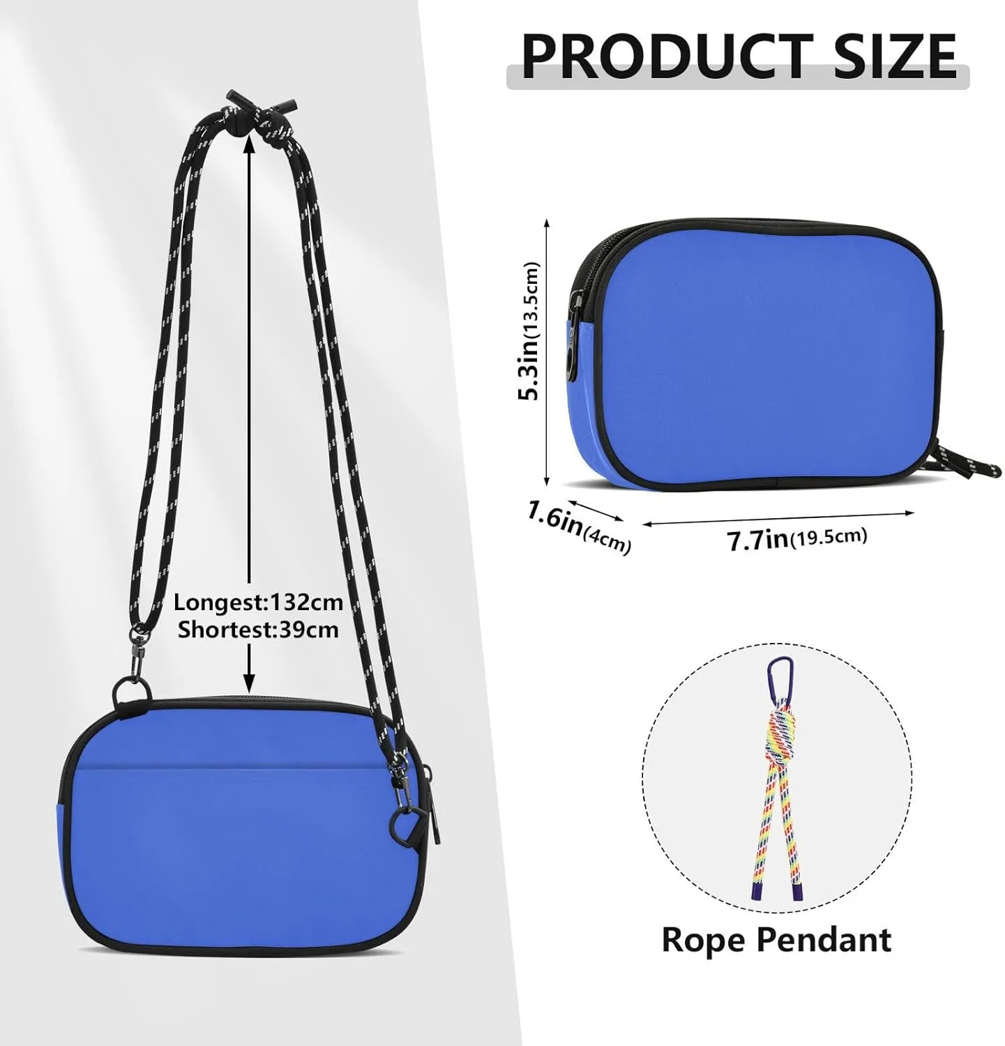 ODAWA Prussian Blue Teens Daily Handbags Small Shoulder Bag with Adjustable Strap