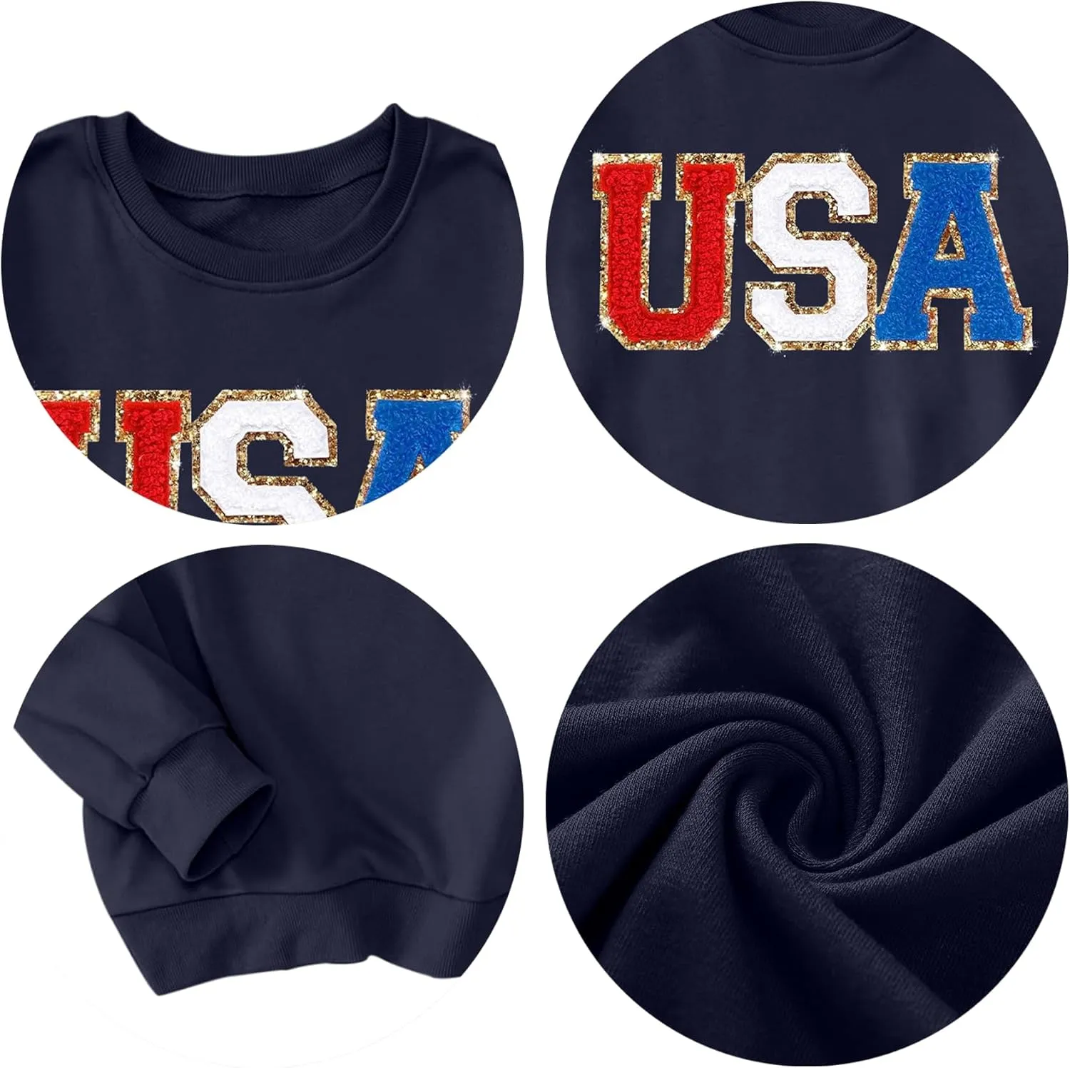 Oversized Usa Sweatshirt Women: Patriotic Tshirt 4th July Shirt Long Sleeve Casual Pullover Tops
