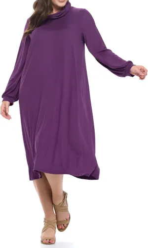 Pastel by Vivienne Women's Cowl Neck Midi Dress Plus Size