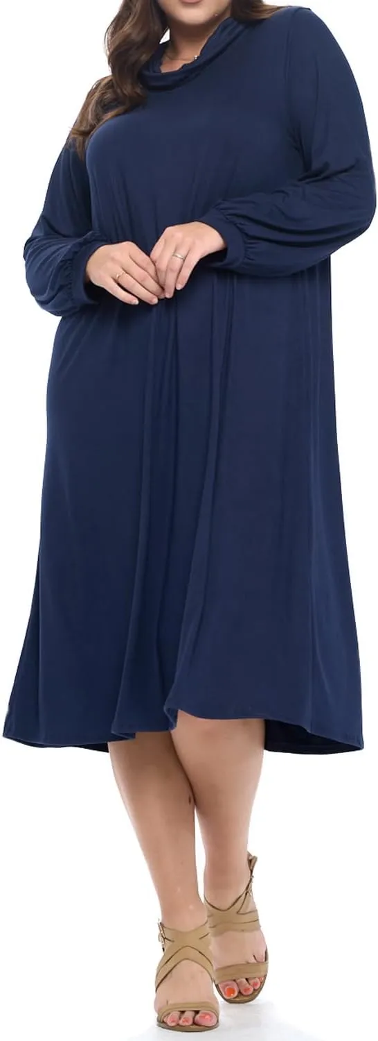Pastel by Vivienne Women's Cowl Neck Midi Dress Plus Size