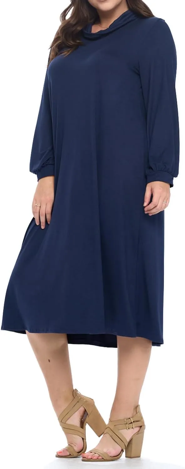 Pastel by Vivienne Women's Cowl Neck Midi Dress Plus Size
