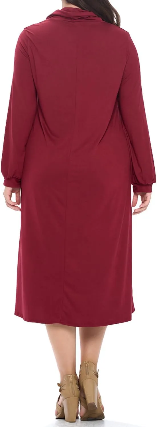 Pastel by Vivienne Women's Cowl Neck Midi Dress Plus Size