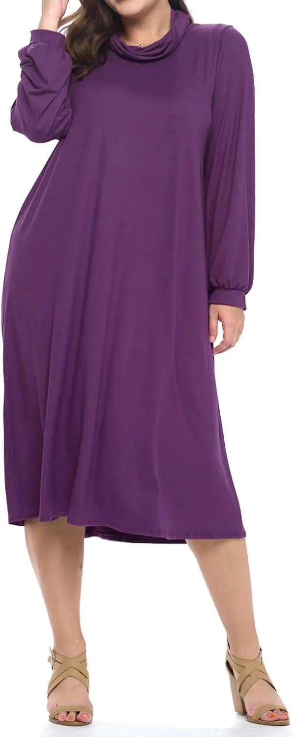 Pastel by Vivienne Women's Cowl Neck Midi Dress Plus Size