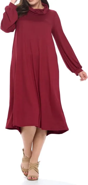 Pastel by Vivienne Women's Cowl Neck Midi Dress Plus Size