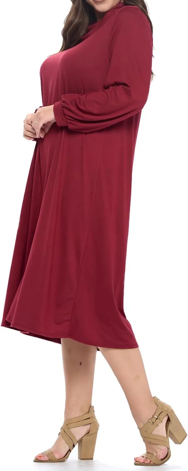 Pastel by Vivienne Women's Cowl Neck Midi Dress Plus Size