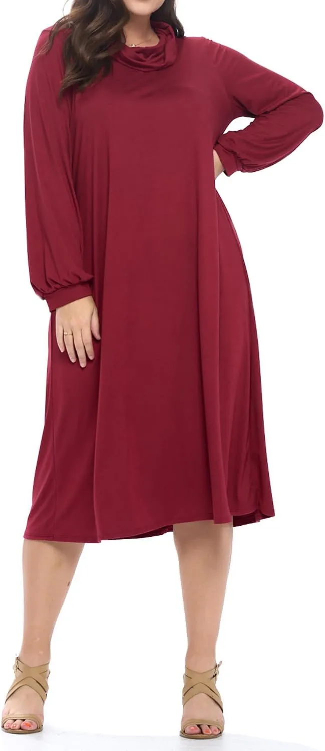 Pastel by Vivienne Women's Cowl Neck Midi Dress Plus Size