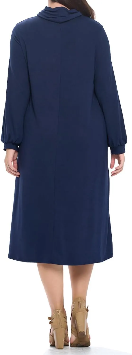 Pastel by Vivienne Women's Cowl Neck Midi Dress Plus Size