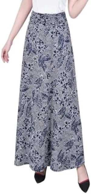 Petite Ring Faux Belt A Line Maxi Skirt Navy Mykonosflora PS