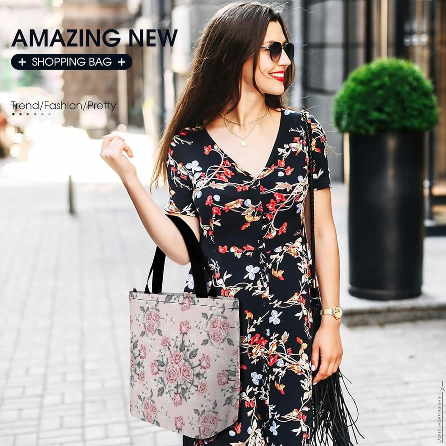 Pink Rose Orchid Lily Flowers Hobo Handbags With Zipper Women's Tote Handbags