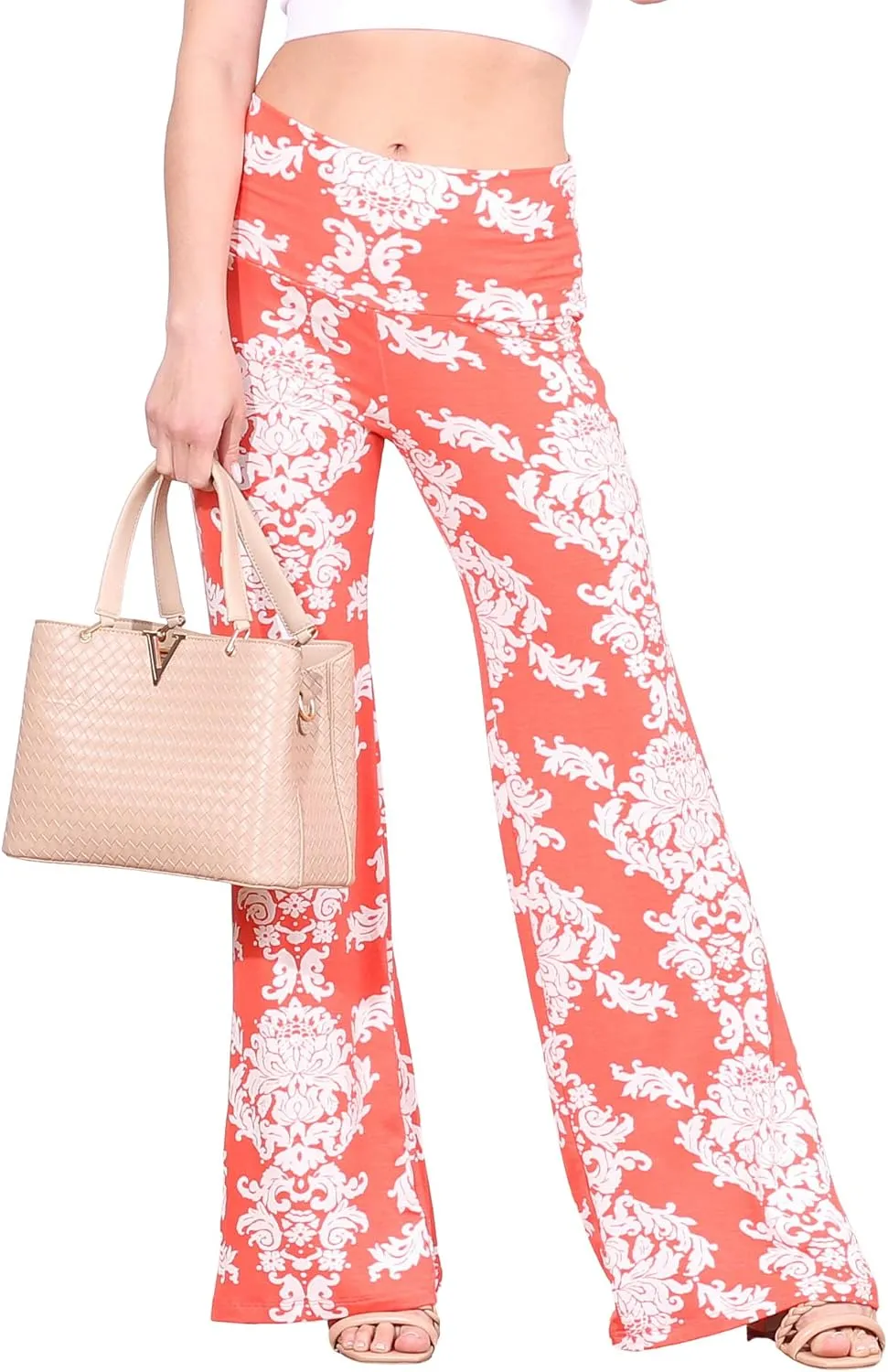 Popana Palazzo Pants for Women Casual Summer Wide Leg Beach Pants Plus Size Made in USA