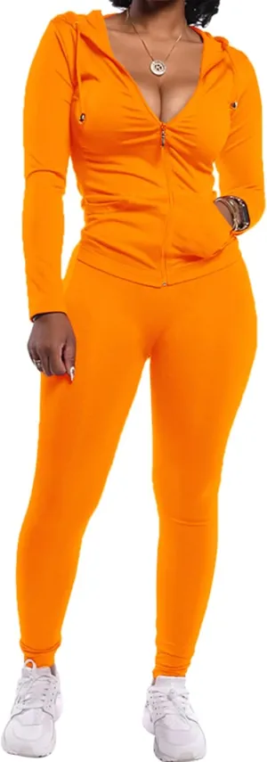 PRETTYGARDEN Women's Two Piece Tracksuit Set Long Sleeve Zipper Hoodie Jacket with Sweatpants Sweatsuit Jogger Workout Set