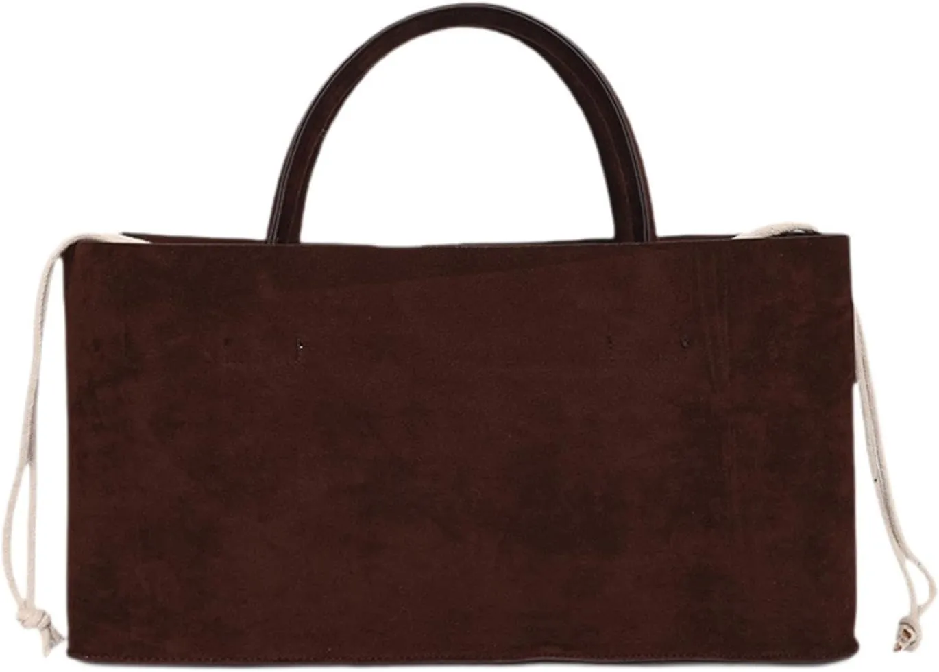 Qianly Suede Tote Bag for Women Satchel Bag Large Capacity Work Bag Hobo Faux Leather, Coffee