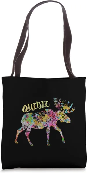 Quebec Moose Graphic | Qubec Canada Tote Bag
