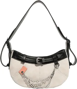 Retro Y2k Bag for Women Fashion Casual Shoulder Hobo Handbag Soft Portable Purse Handbag with Adjustable Strap
