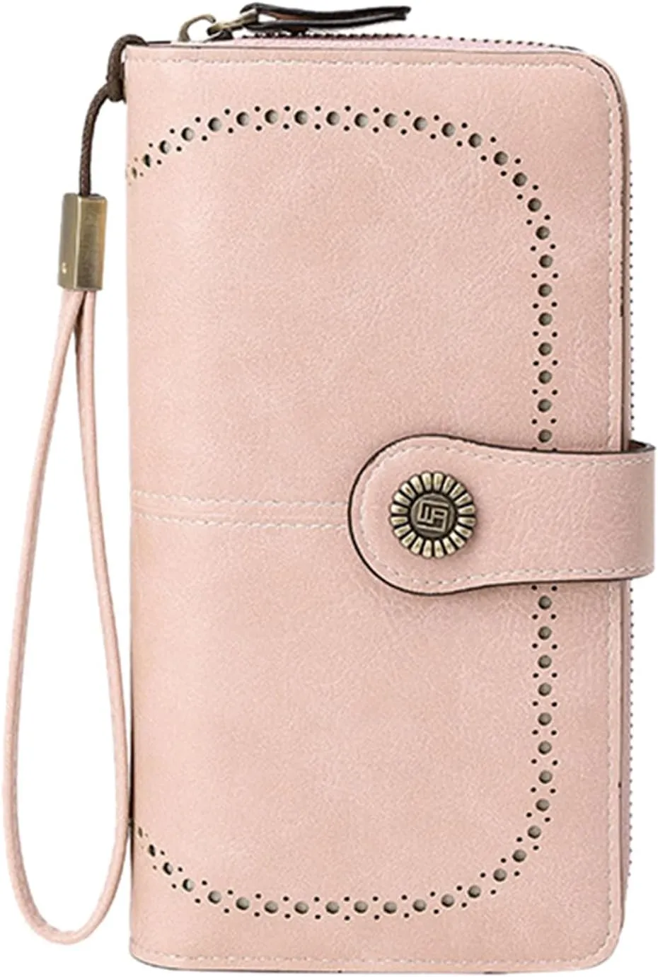 Rfid Wallet Women,2024 New Leather Wallet Women Wristlet,Rfid Blocking Bifold Large Capacity Zip Around Credit Card Wallet Clutch Purses,Travel Wallet for Mom Ladies Girls Women