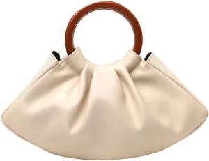 Rungion Womens Trendy Cloud Clutch Purses Small Vegan Leather Dumpling Handbags Evening Wedding Wrist Bag Satchel