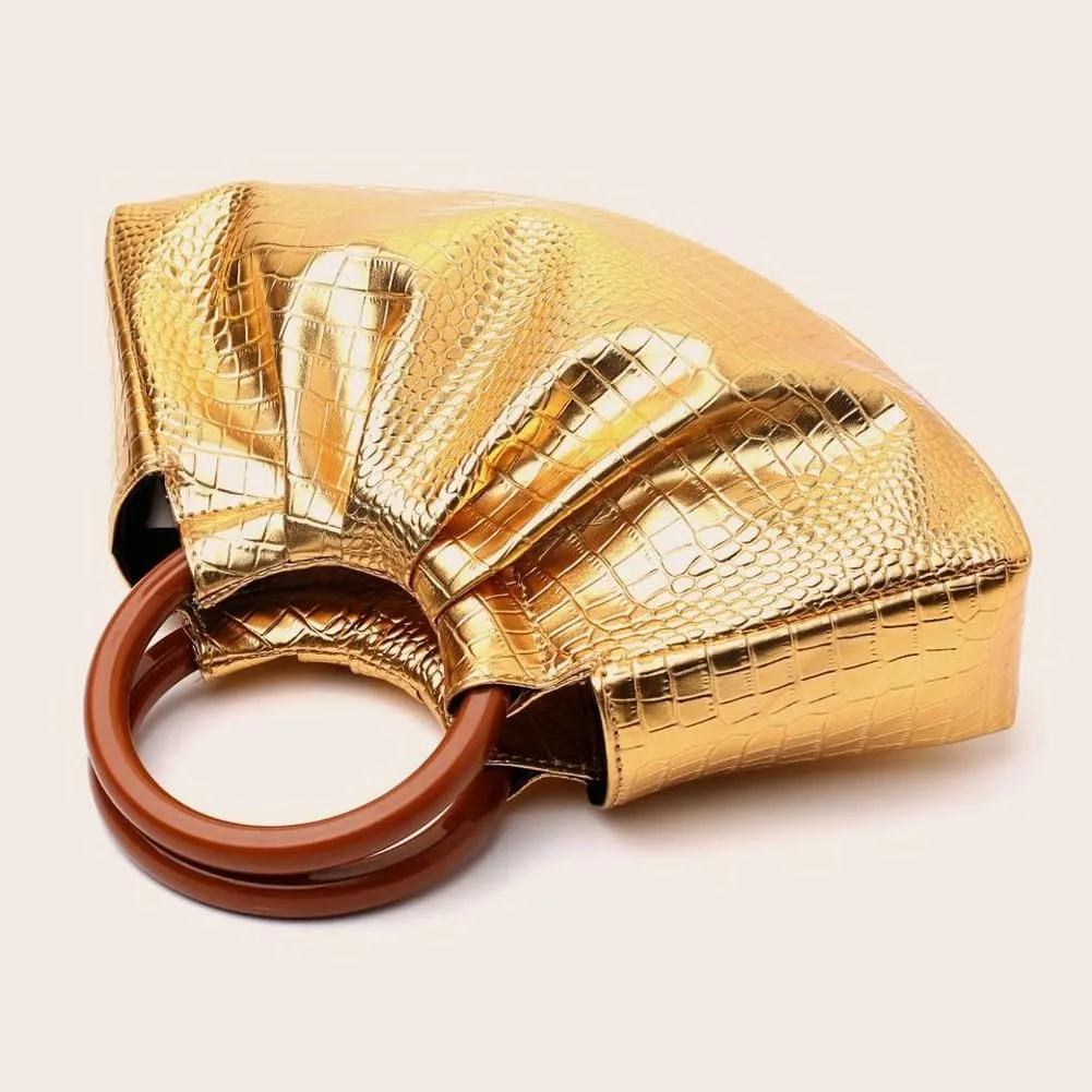 Rungion Womens Trendy Cloud Clutch Purses Small Vegan Leather Dumpling Handbags Evening Wedding Wrist Bag Satchel