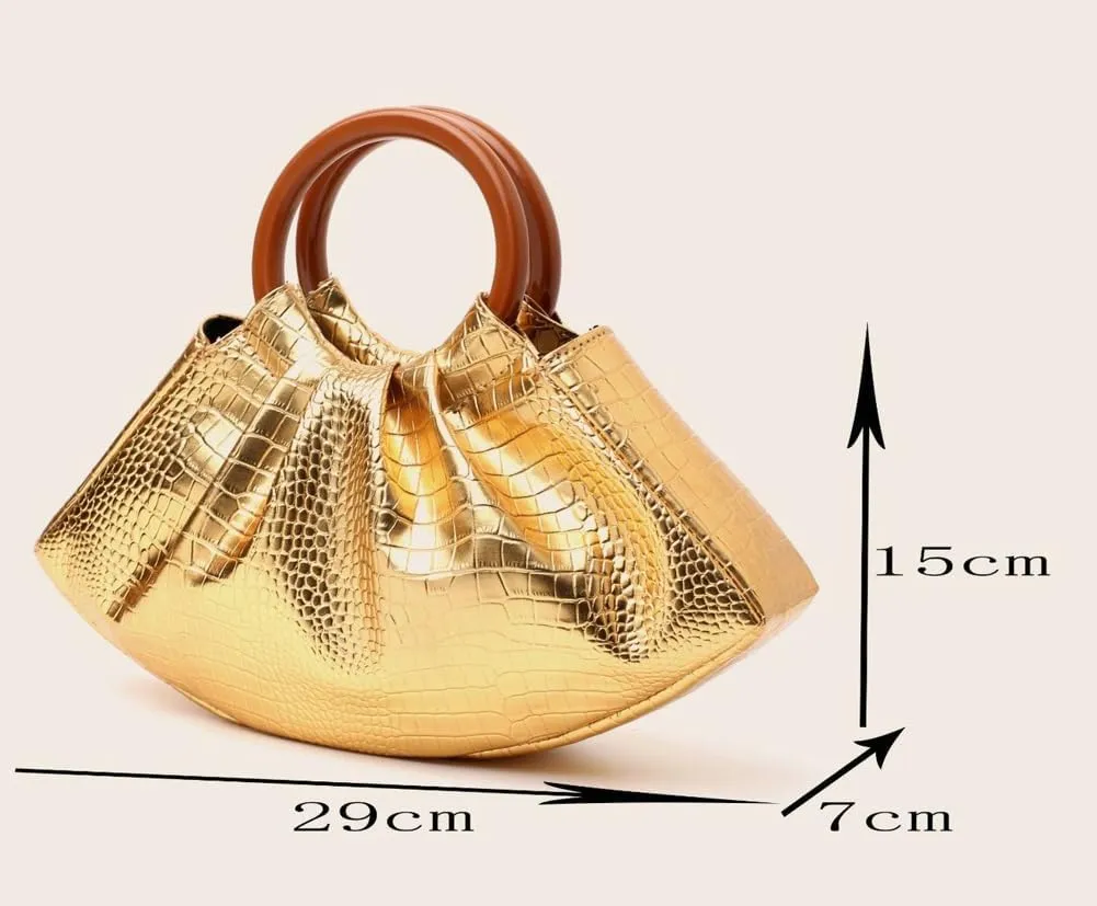 Rungion Womens Trendy Cloud Clutch Purses Small Vegan Leather Dumpling Handbags Evening Wedding Wrist Bag Satchel