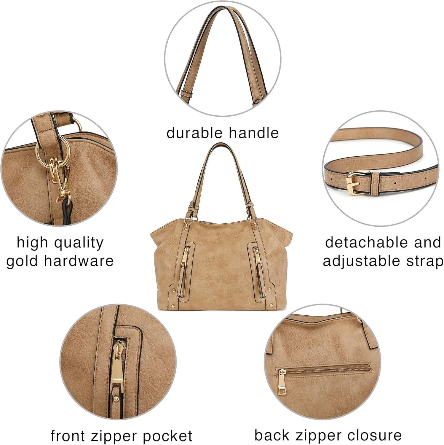 Scarleton Purses for Women, Top Handle Hobo Tote Bag, Faux Leather Satchel Shoulder Bag Large, H1476
