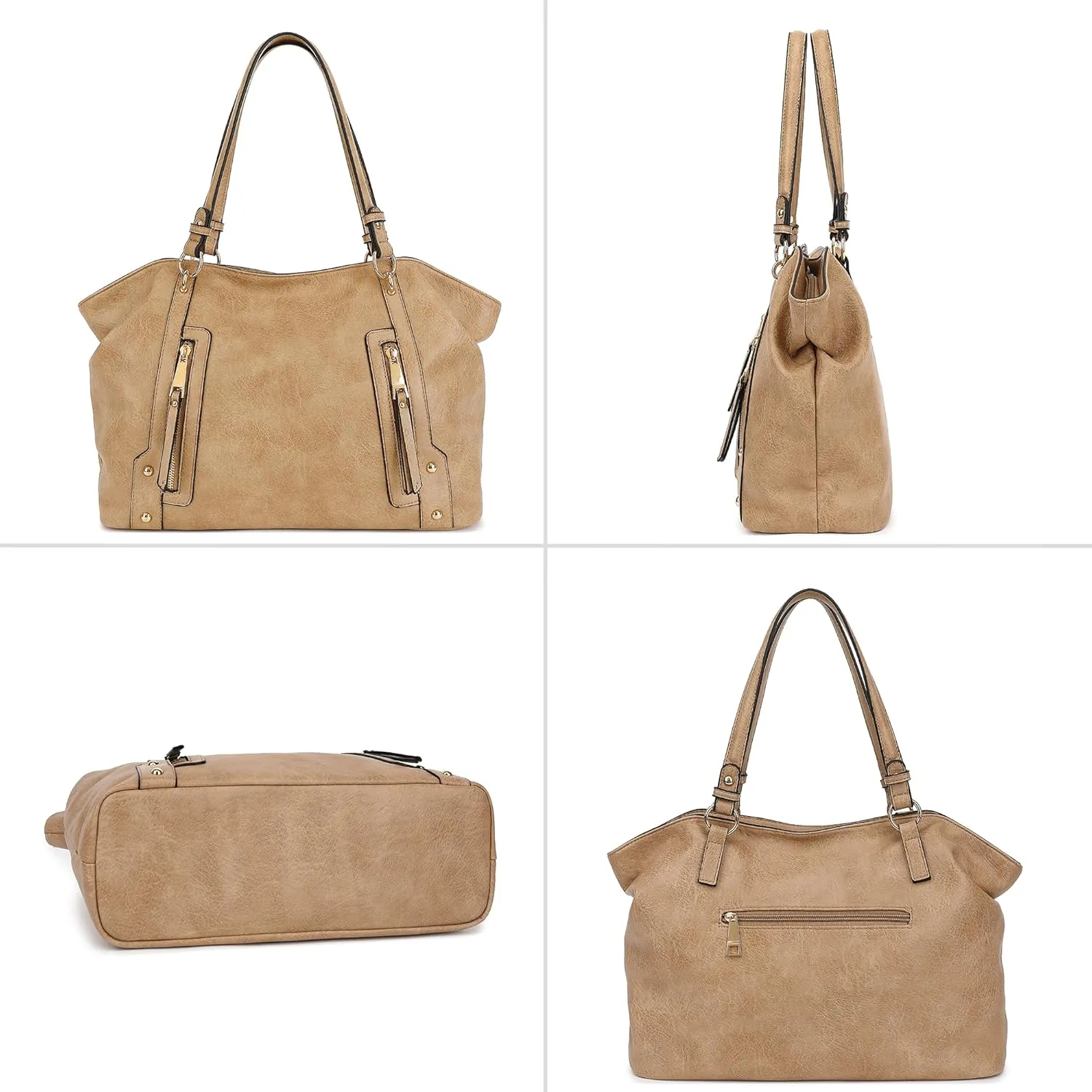 Scarleton Purses for Women, Top Handle Hobo Tote Bag, Faux Leather Satchel Shoulder Bag Large, H1476