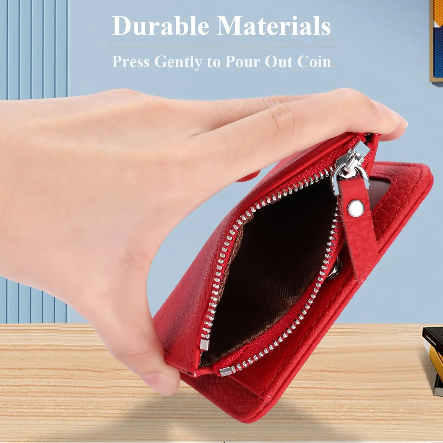 SENDEFN Small Wallets for Women Genuine Leather Slim Pocket Wallet RFID Blocking Bifold Ladies Mini Purse with ID Window