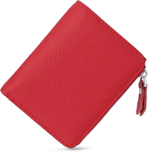 SENDEFN Small Wallets for Women Genuine Leather Slim Pocket Wallet RFID Blocking Bifold Ladies Mini Purse with ID Window