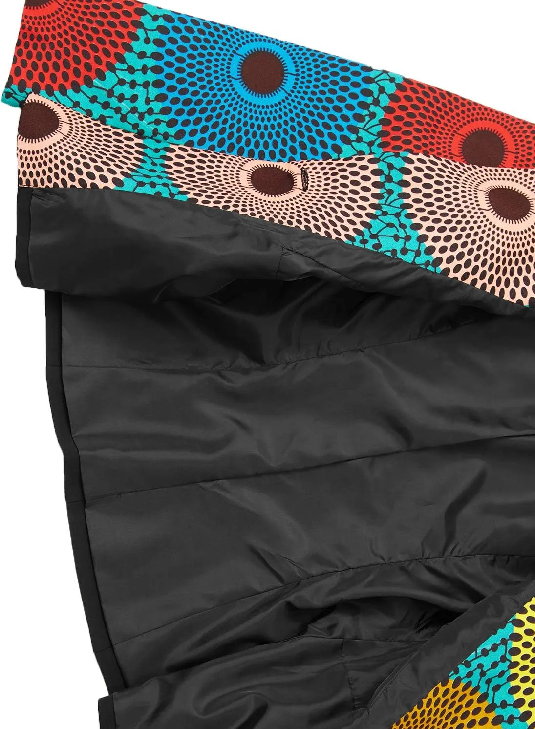 SHENBOLEN Women African Print Coat Notched Lapel Pocket Blazer Jacket