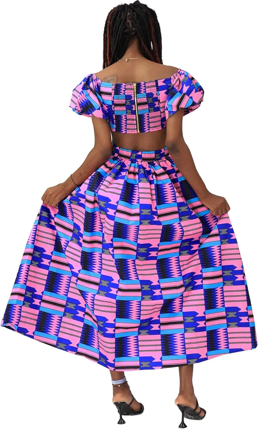 SHENBOLEN Women African Print Skirt and Top Ankara Maxi Skirts 2 Piece Set Sexy Party Outfits