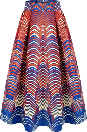 SHENBOLEN Women African Traditional Costume Ankara Print Skirt Dashiki Long Skirts
