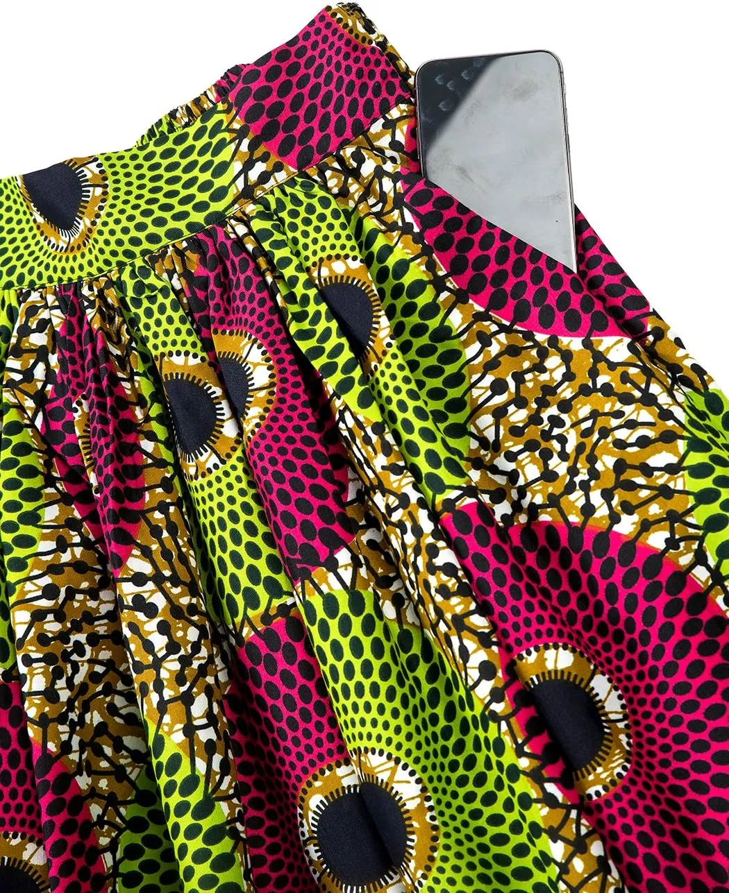 SHENBOLEN Women African Traditional Costume Ankara Print Skirt Dashiki Long Skirts