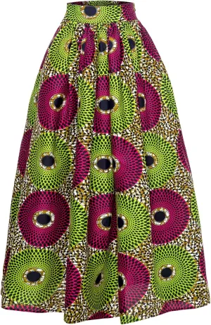 SHENBOLEN Women African Traditional Costume Ankara Print Skirt Dashiki Long Skirts